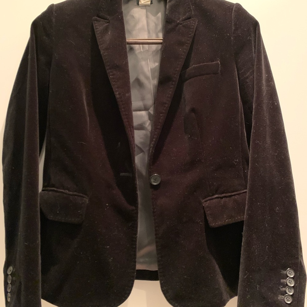 J. Crew Black Velvet Blazer